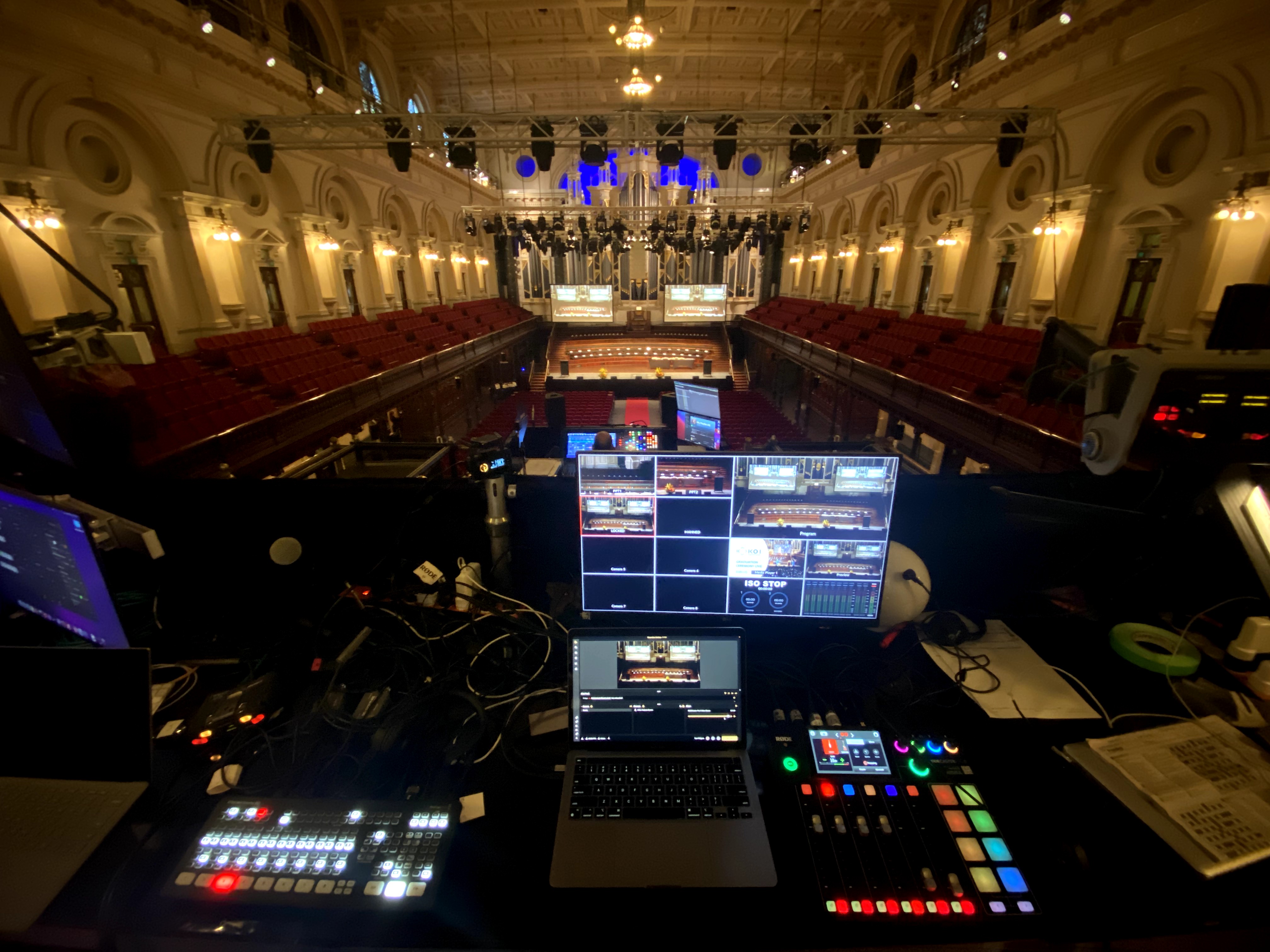 Live streaming setup at townhall